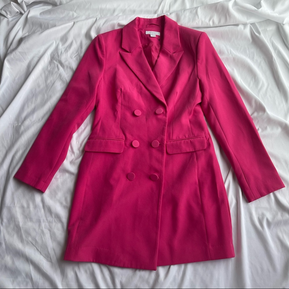 Hot pink blazer dress